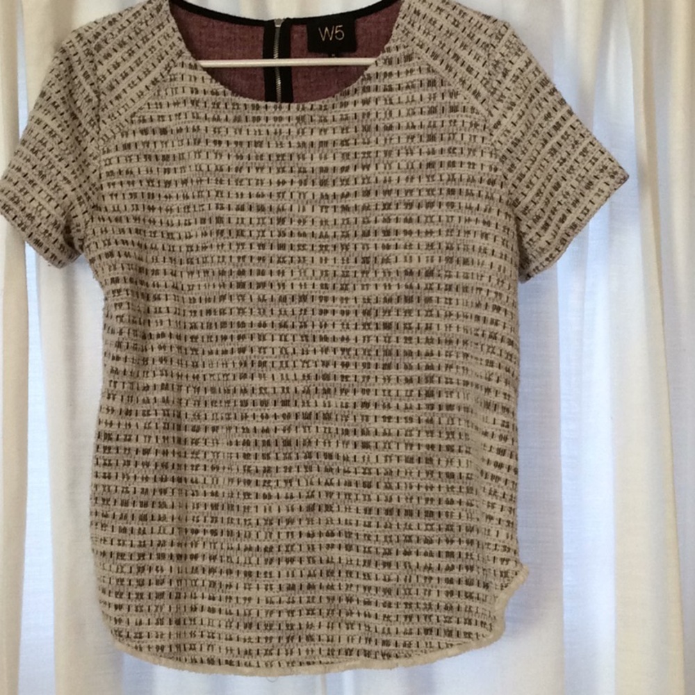 W5 Tweed-like short sleeve shirt